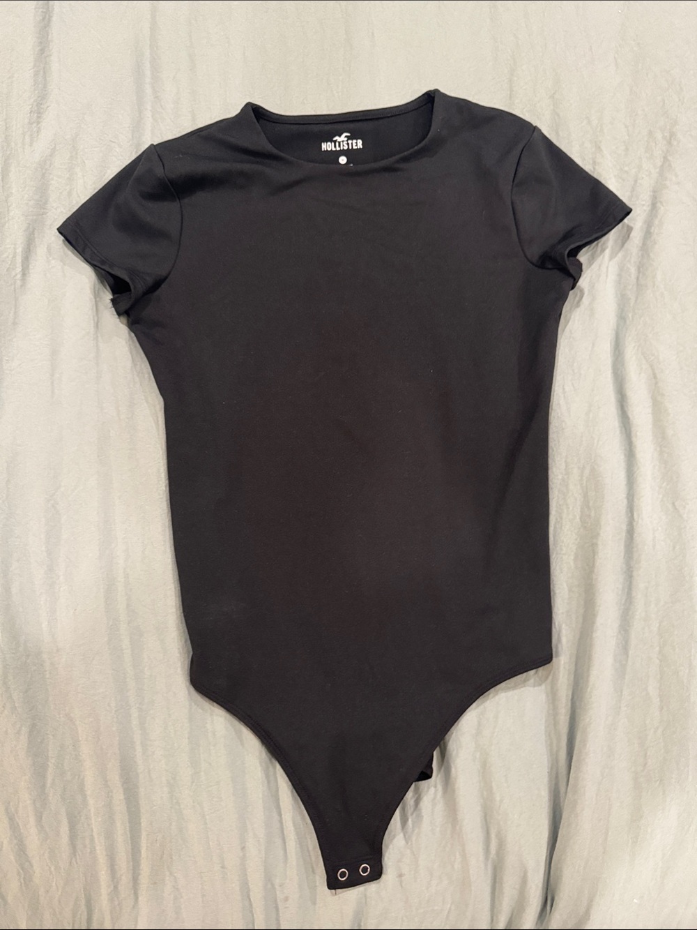 Hollister Kids Black Short-Sleeve Bodysuit with Snap Closure